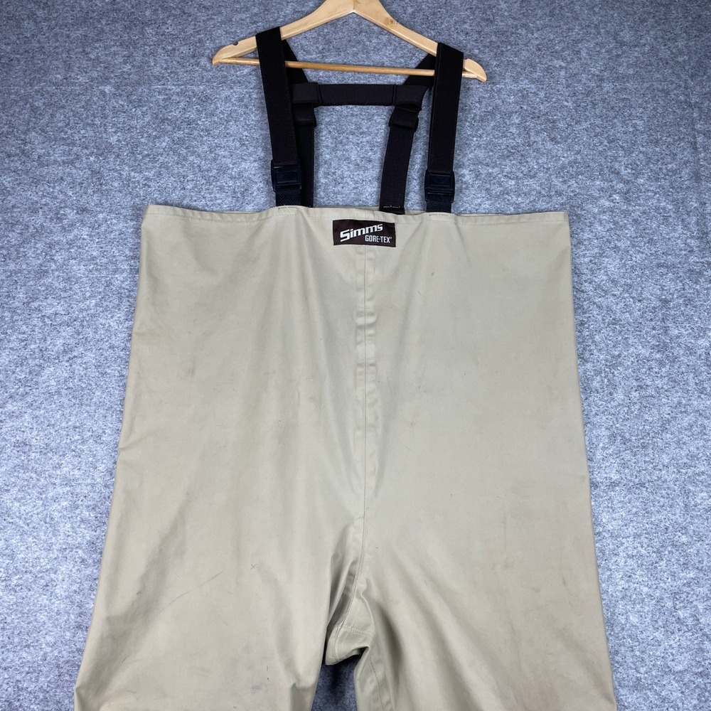 Simms Waders Mens XL Tan Gore-Tex Stockingfoot Chest Fishing Made In USA